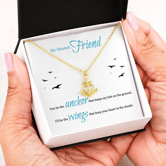 Friendship Anchor Pendant Necklace