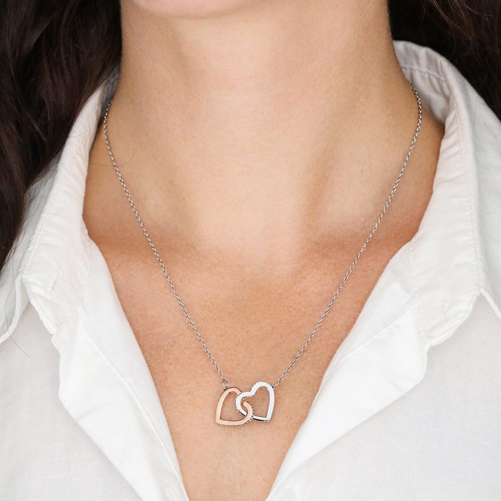 From Mom To Daughter - Interlocking Hearts Pendant Necklace