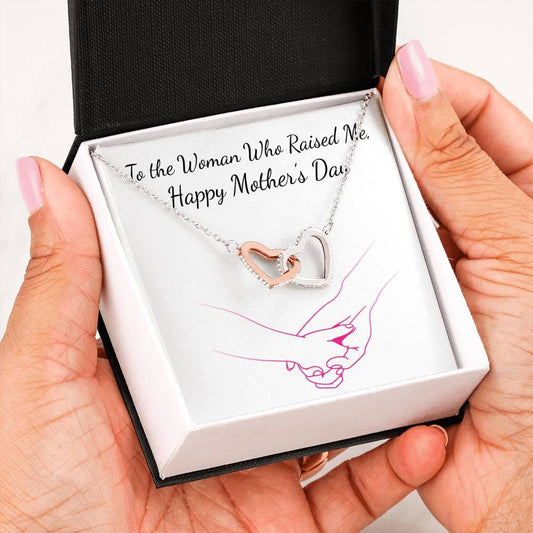 Interlocking Hearts Pendant Necklace For Mother's Day