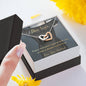 Dear Wife Interlocking Hearts Pendant - Lighted Mahogany Style Box Option!