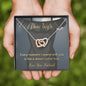 Dear Wife Interlocking Hearts Pendant - Lighted Mahogany Style Box Option!
