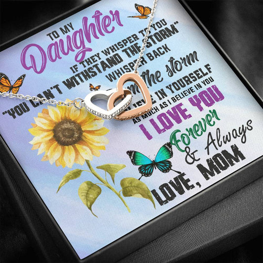 From Mom To Daughter - Interlocking Hearts Pendant Necklace