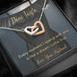 Dear Wife Interlocking Hearts Pendant - Lighted Mahogany Style Box Option!
