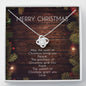 Merry Christmas - Love Knot Necklace - Lighted Mahogany Style Box Option