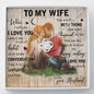 To My Wife - Love - Love Knot Necklace - Lighted Mahogany Style Box Option
