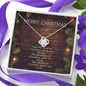 Merry Christmas - Love Knot Necklace - Lighted Mahogany Style Box Option