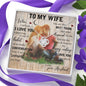 To My Wife - Love - Love Knot Necklace - Lighted Mahogany Style Box Option