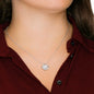 To My Wife - Everything Together - Love Knot Necklace - Lighted Mahogany Style Box Option