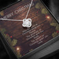 Merry Christmas - Love Knot Necklace - Lighted Mahogany Style Box Option