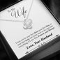 To My Wife - Forever, Always - Love Knot Necklace - Lighted Mahogany Style Box Option
