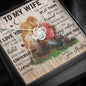To My Wife - Love - Love Knot Necklace - Lighted Mahogany Style Box Option