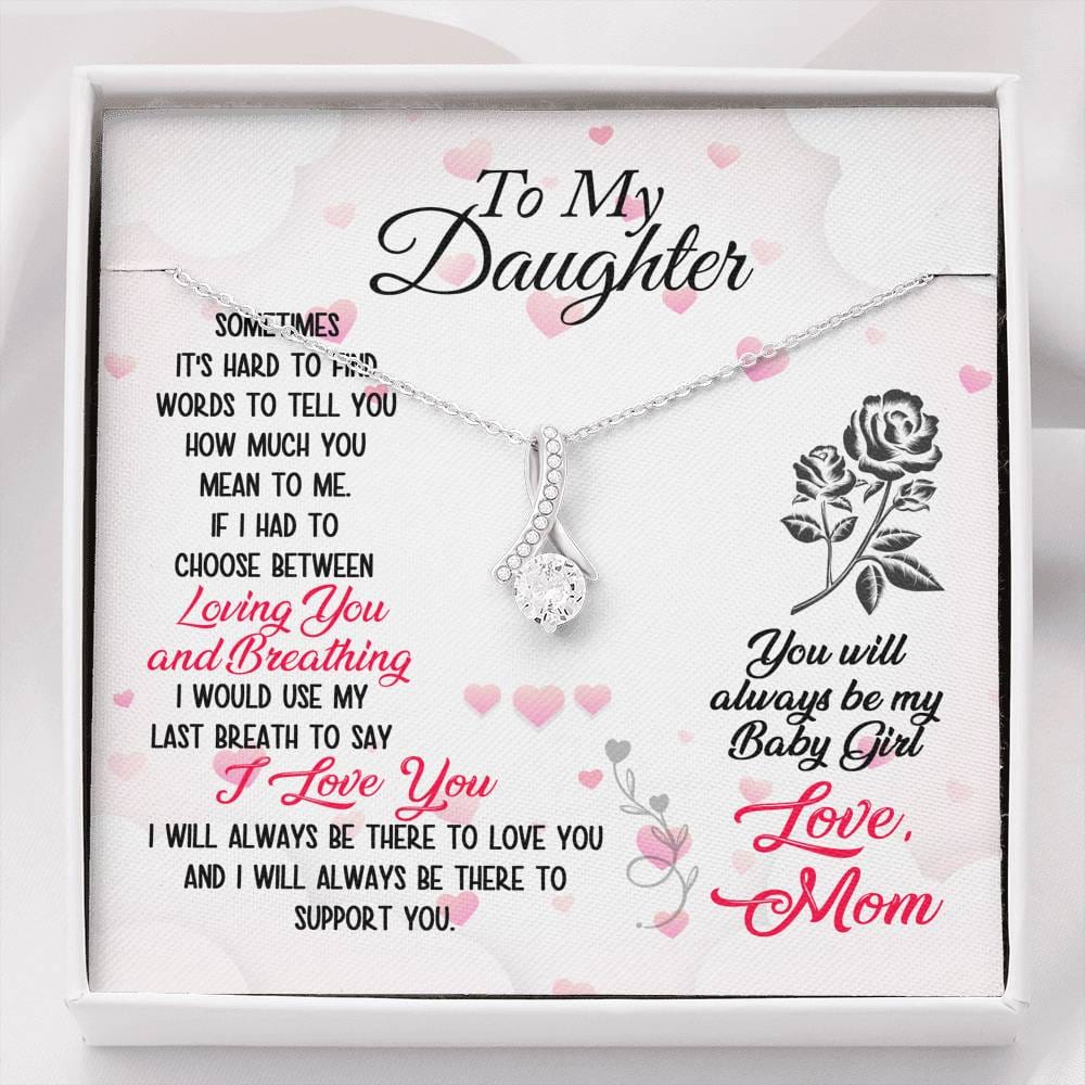 From Mom To Daughter - Alluring Beauty Necklace - Lighted Mahogany Style Box Option!