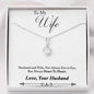 To Wife - Heart to Heart - Alluring Beauty Necklace - Lighted Mahogany Style Box Option