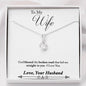 To Wife - God Blessed - Alluring Beauty Necklace - Lighted Mahogany Style Box Option