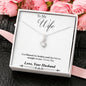 To Wife - God Blessed - Alluring Beauty Necklace - Lighted Mahogany Style Box Option