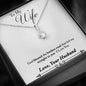 To Wife - God Blessed - Alluring Beauty Necklace - Lighted Mahogany Style Box Option