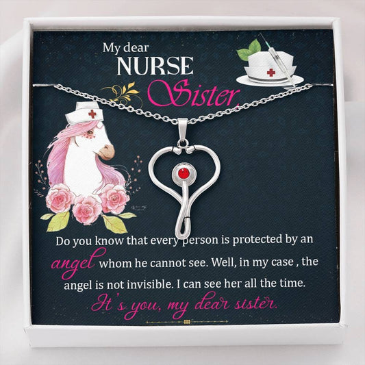 Nurse Sister Stethoscope Necklace -