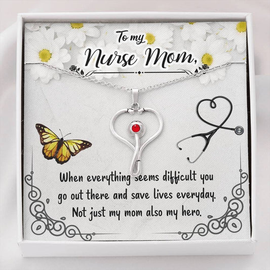 Nurse Mom Stethoscope Necklace -