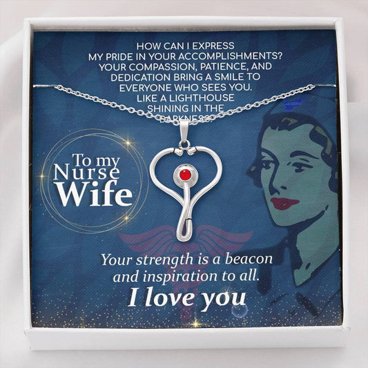 Nurse Wife Beacon Stethoscope Necklace