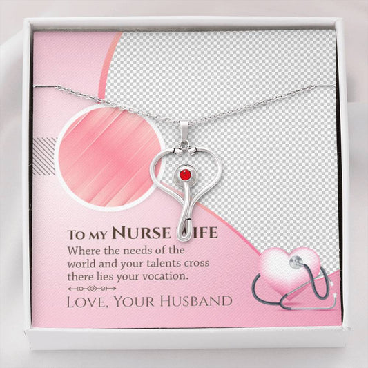 Nurse Wife Stethoscope Necklace -