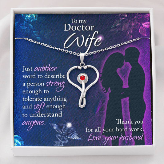 Doctor Wife Strong Stethoscope Necklace -