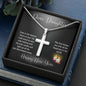 Daughter - Artisan Crafted Cross - Lighted Mahogany Style Box Option