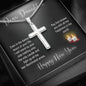 Daughter - Artisan Crafted Cross - Lighted Mahogany Style Box Option
