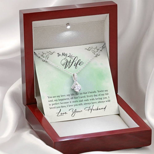 To My Wife-You are my love - Alluring Beauty Necklace - Lighted Mahogany Style Box Option