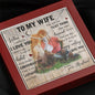 To My Wife - Alluring Beauty Necklace - Lighted Mahogany Style Box Option