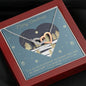 My Other Half - Interlocking Hearts - Lighted Mahogany Style Box Option
