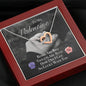 Interlocking Hearts Pendant Necklace - Lighted Mahogany Style Box Option!