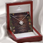 Merry Christmas - Love Knot Necklace - Lighted Mahogany Style Box Option