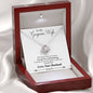To My Gorgeous Wife - Last Breath - Love Knot Necklace - Lighted Mahogany Style Box Option