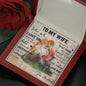 To My Wife - Love - Love Knot Necklace - Lighted Mahogany Style Box Option