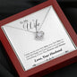 To My Wife - Forever, Always - Love Knot Necklace - Lighted Mahogany Style Box Option