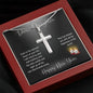 Daughter - Artisan Crafted Cross - Lighted Mahogany Style Box Option