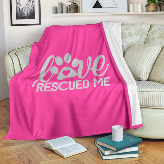 Love Rescued Me Premium Fleece Blanket