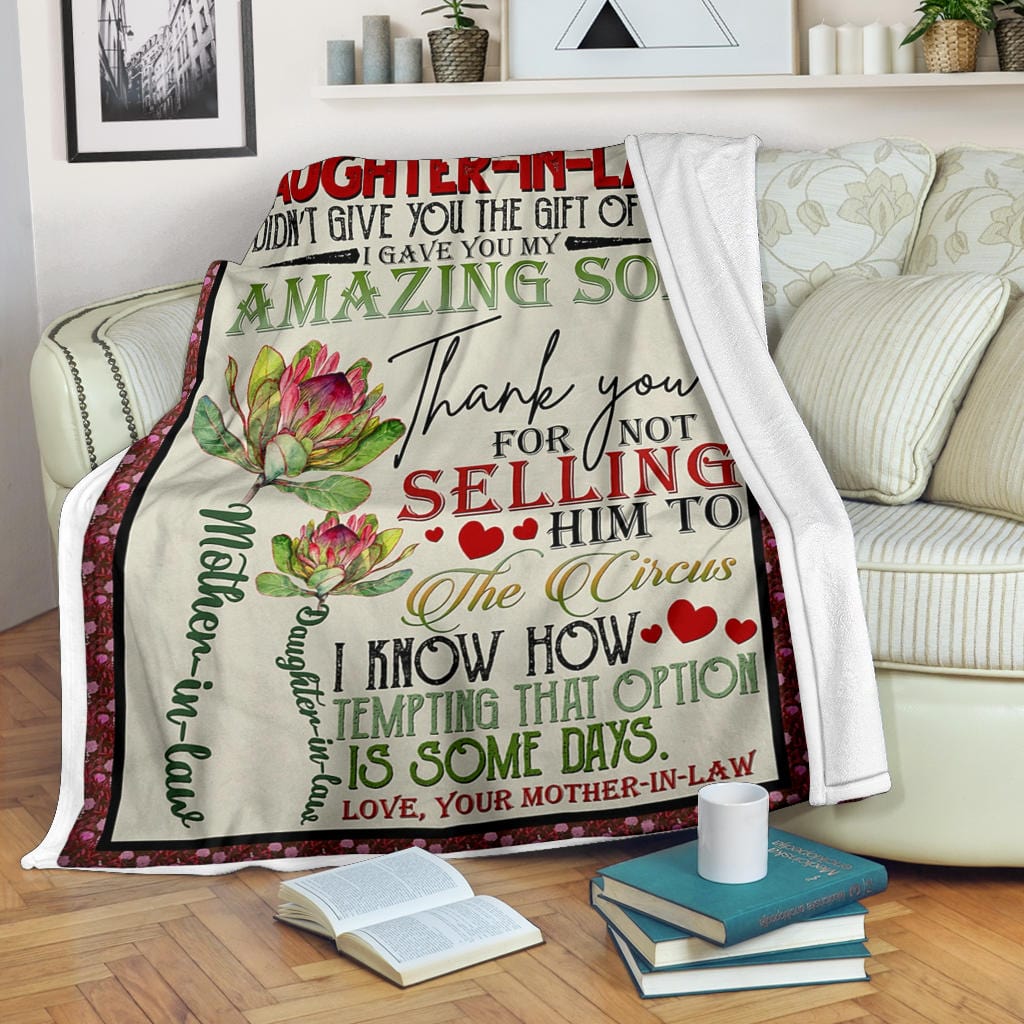 Dear Daughter In Law Premium Fleece Blanket