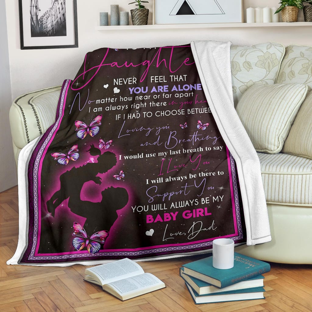 To My Daughter Premium Fleece Blanket