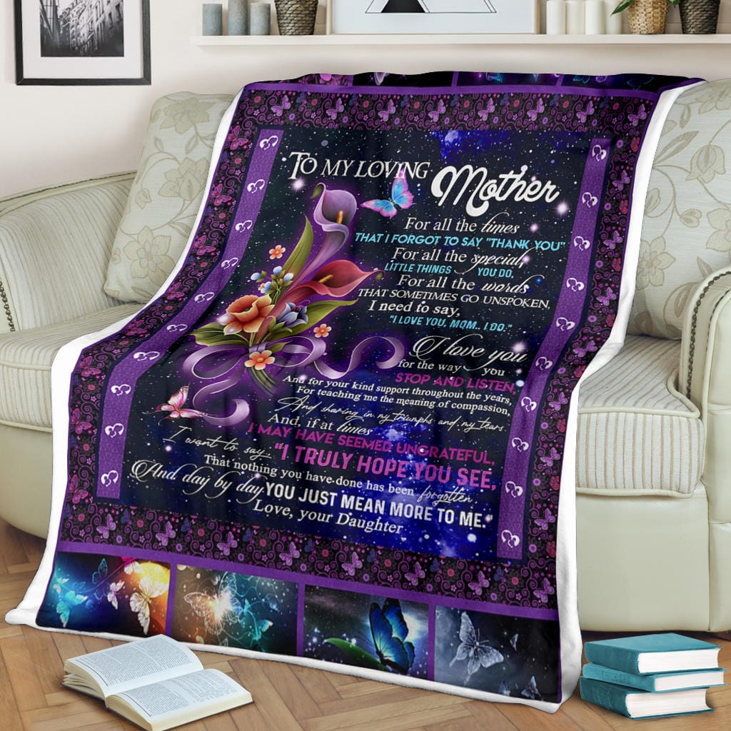 To My Loving Mother Premium Fleece Blanket