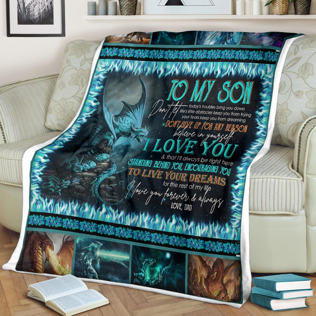 To My Son Premium Fleece Blanket
