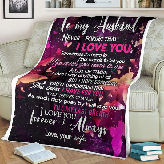 To My Husband Premium Fleece Blanket