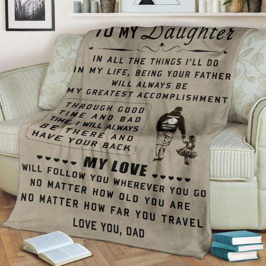 To My Daughter Premium Fleece Blanket