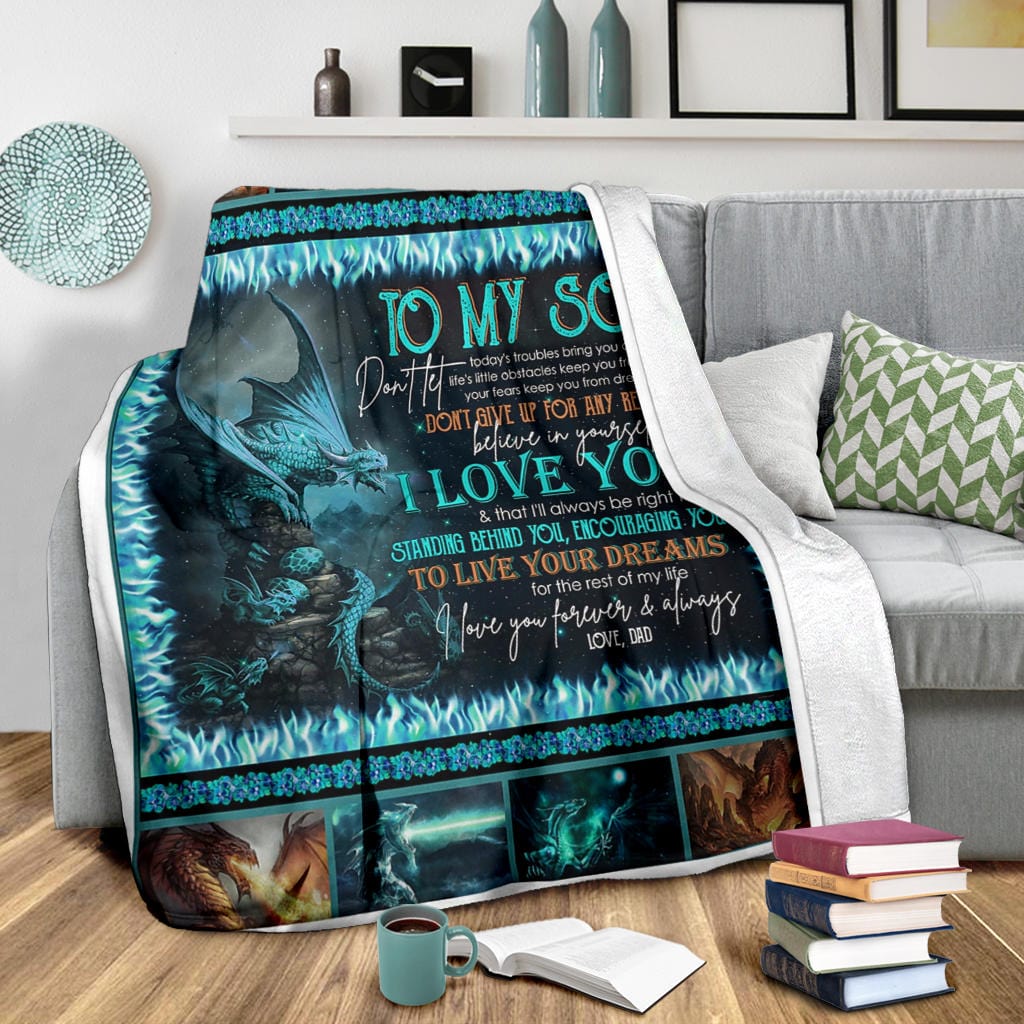 To My Son Premium Fleece Blanket