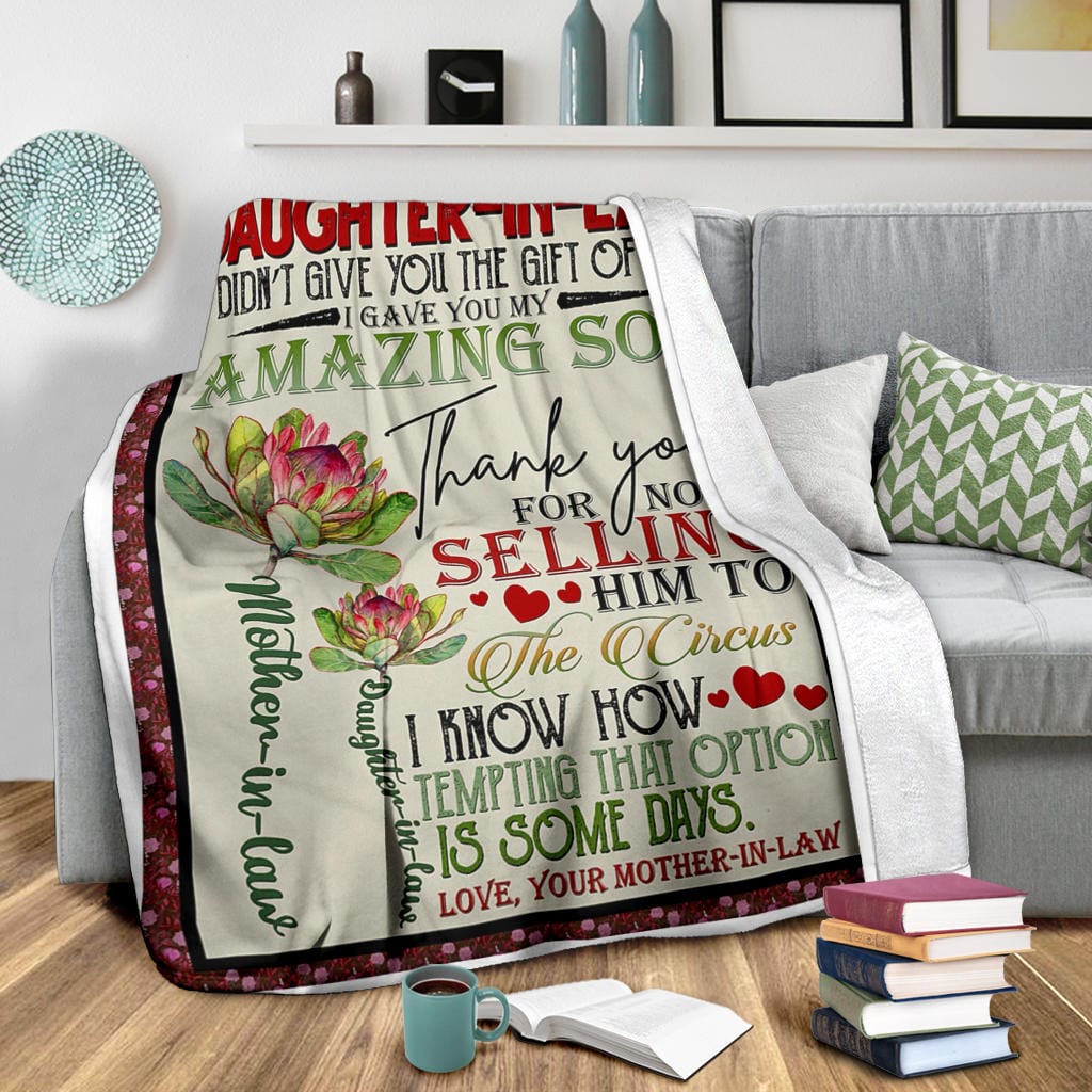 Dear Daughter In Law Premium Fleece Blanket