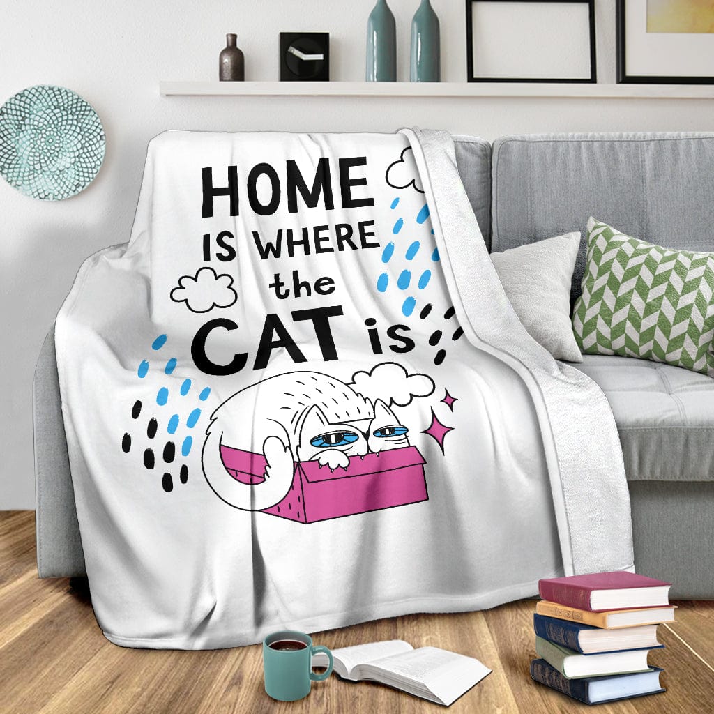 Home Cat Premium Fleece Blanket