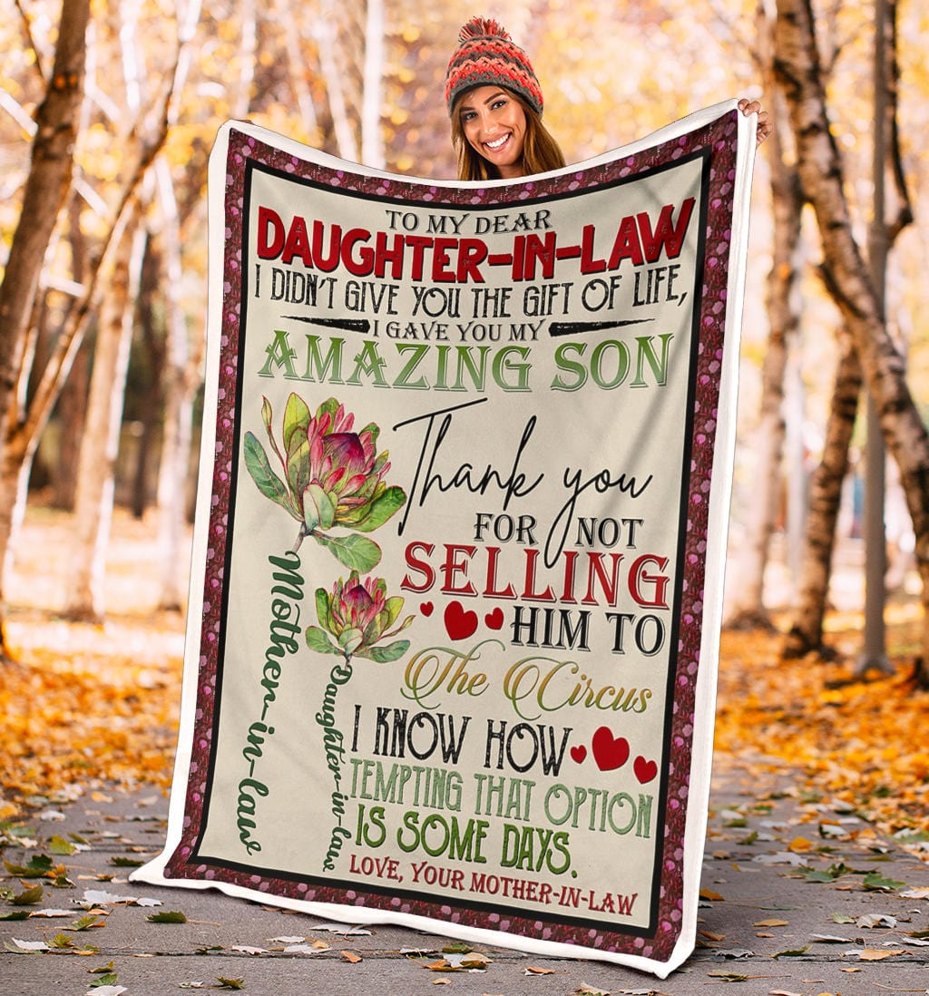 Dear Daughter In Law Premium Fleece Blanket