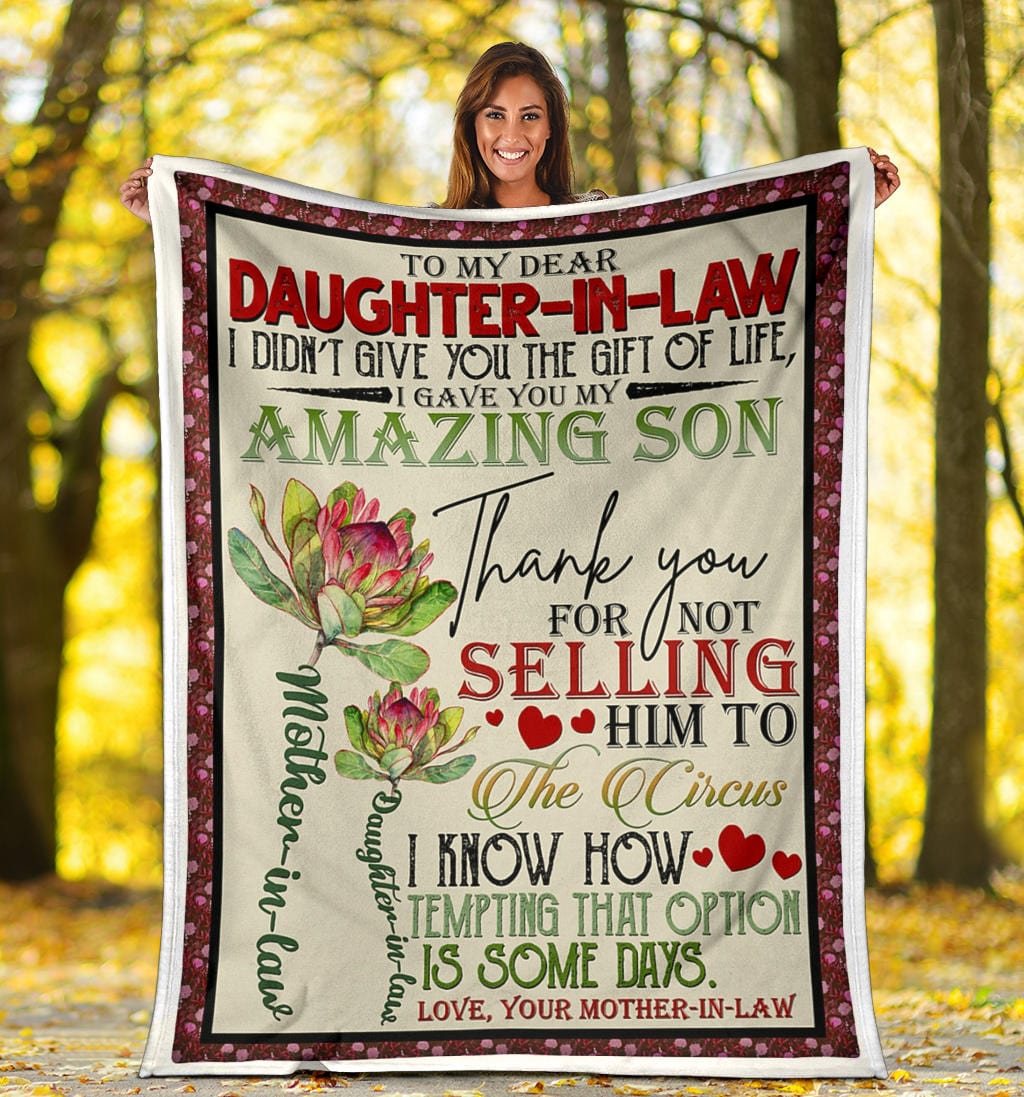 Dear Daughter In Law Premium Fleece Blanket