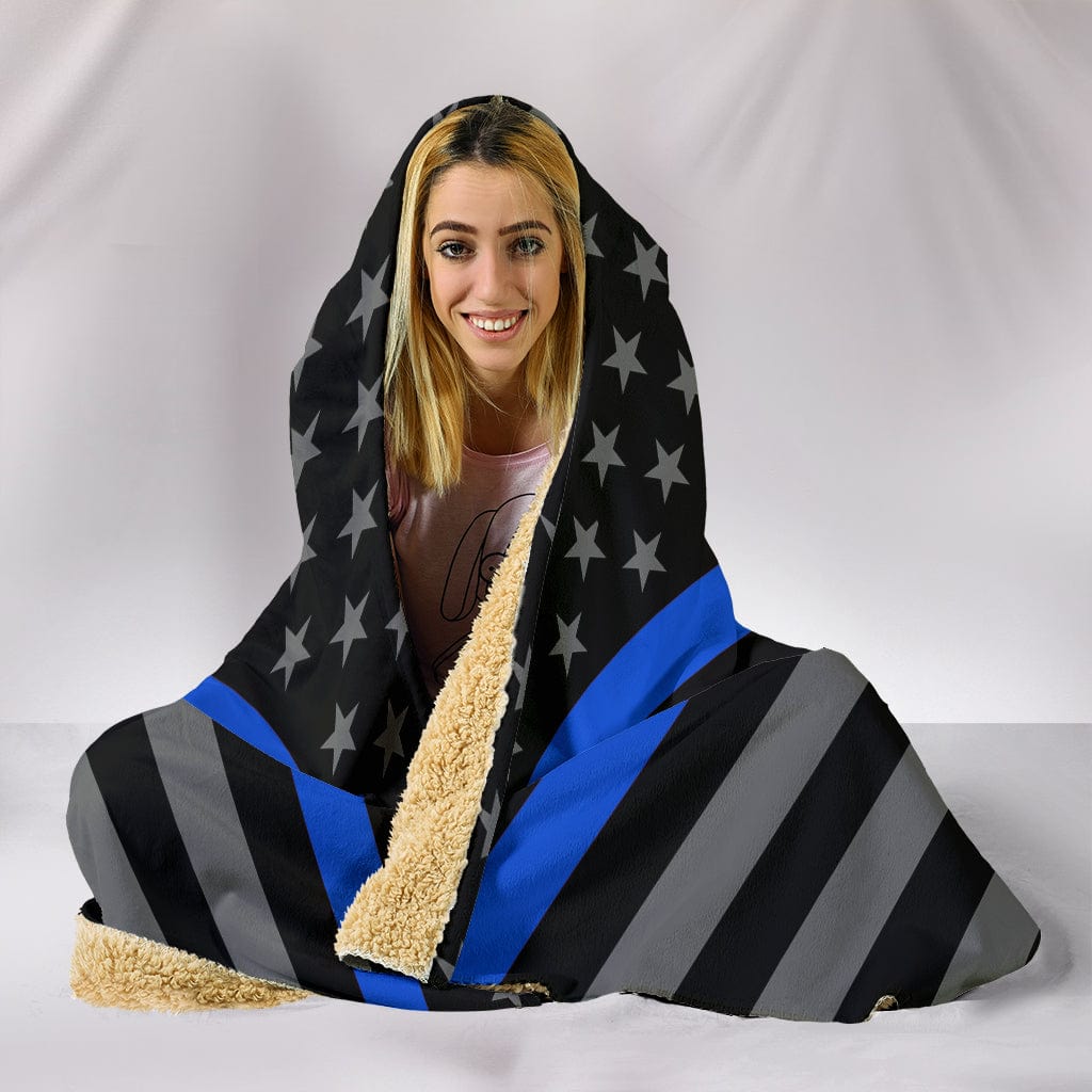 Thin Blue Line Hooded Blanket
