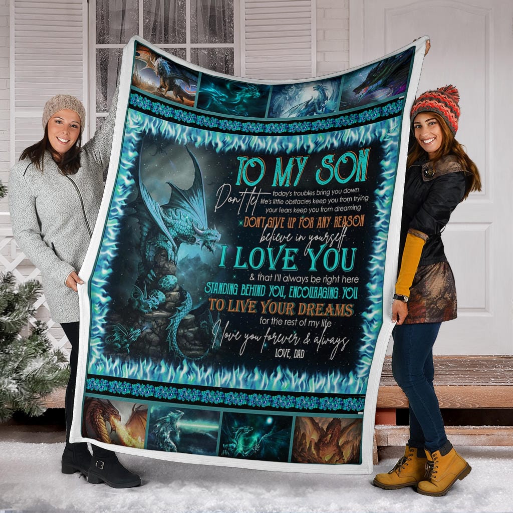 To My Son Premium Fleece Blanket